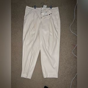Cream leather pants - never worn